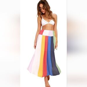 NWT Banjara Put On A Show Striped Midi Maxi Skirt Small